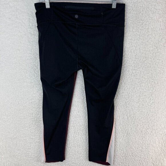 Athleta‎ Velocity Stash Pocket Crop Leggings Womens Colorblock Stretch Size M - Picture 10 of 16